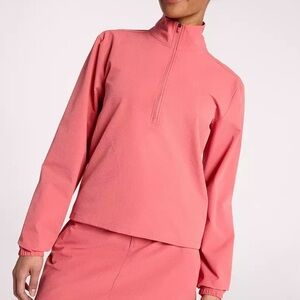 NWT Walter Hagen Pink Rouge Seersucker Quarter-Zip Pullover